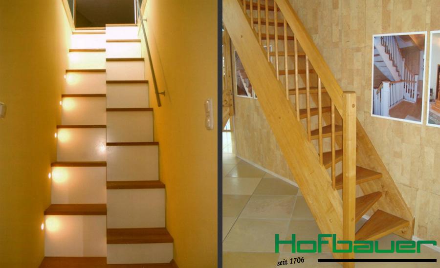 Raumspartreppe in hellem Holz
